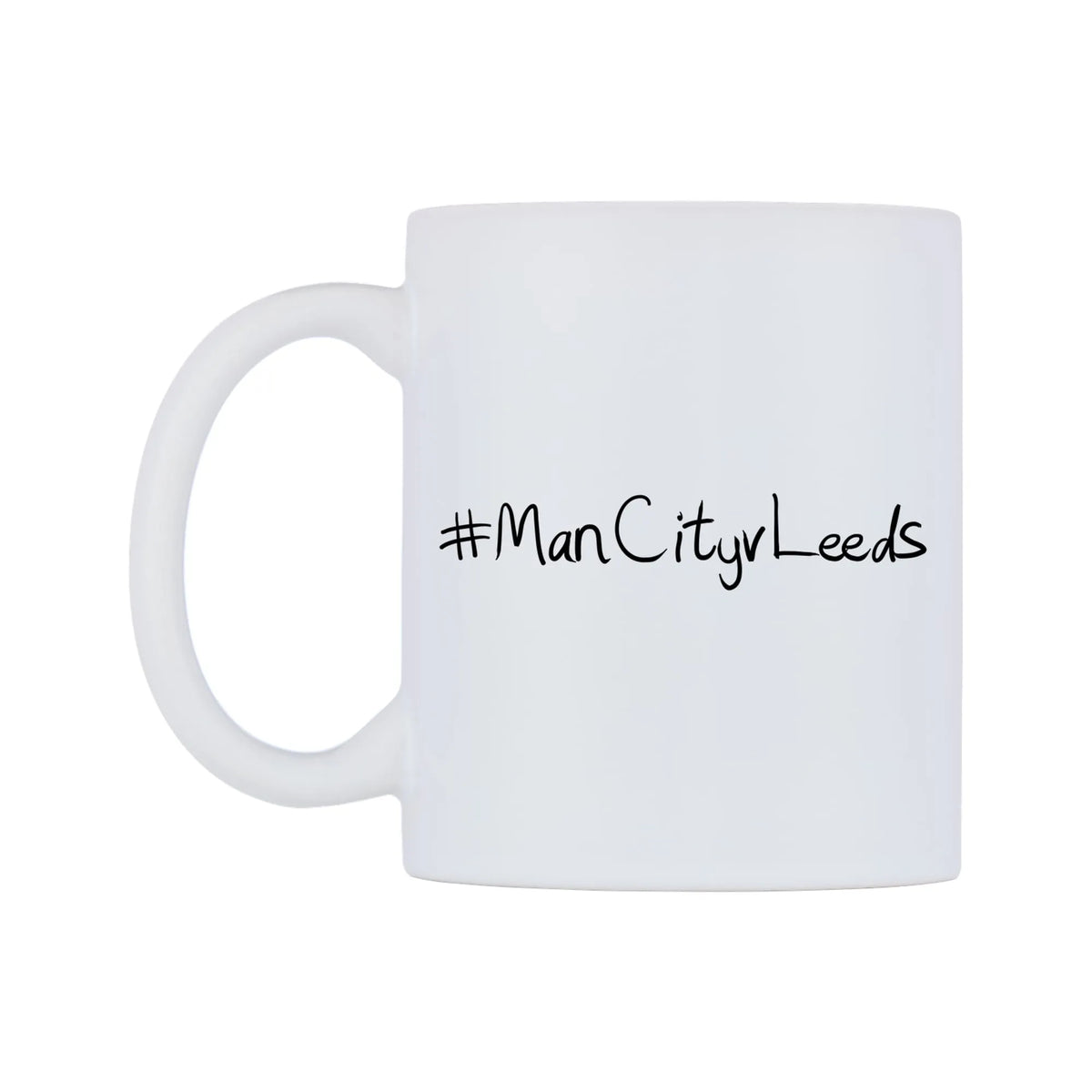 ManCityvLeeds Mug — mug, right side, on a white background