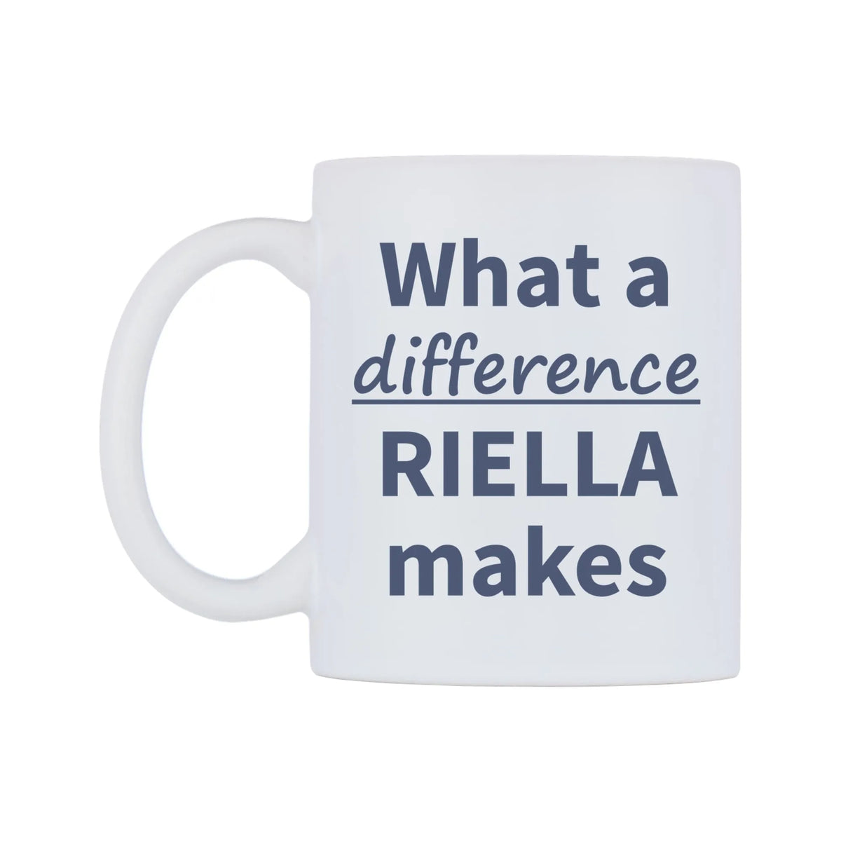What a difference RIELLA makes Mug — mug, right side, on a white background