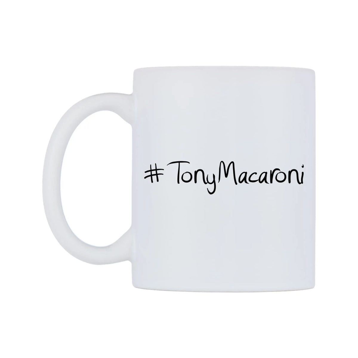TonyMacaroni Mug — mug, right side, on a white background