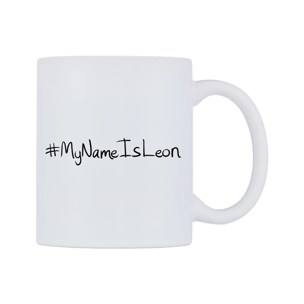 MyNameIsLeon Mug — mug, left side, on a white background