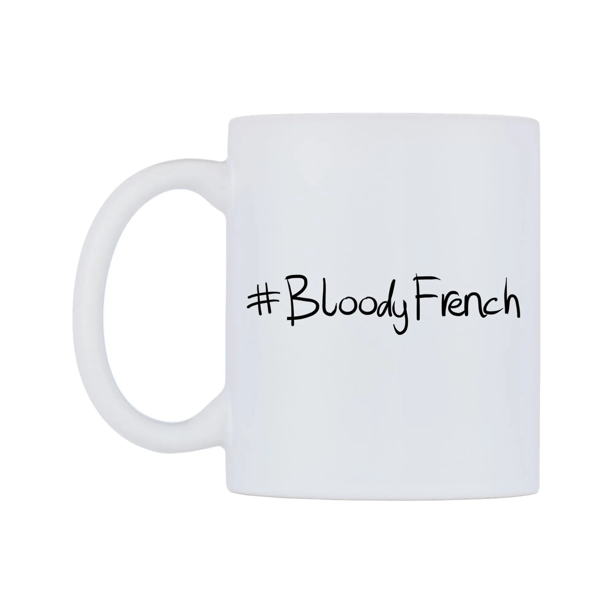 BloodyFrench Mug — mug, right side, on a white background