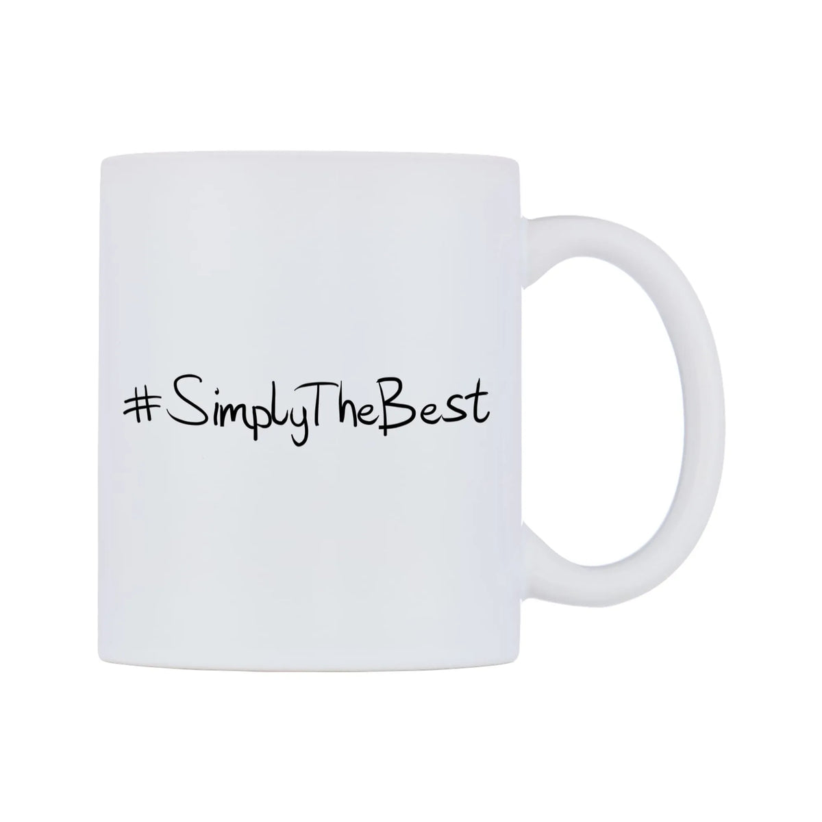 SimplyTheBest Mug — mug, left side, on a white background