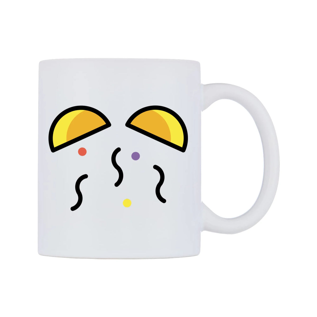 Confetti Ball Emoji Mug — mug, left side, on a white background