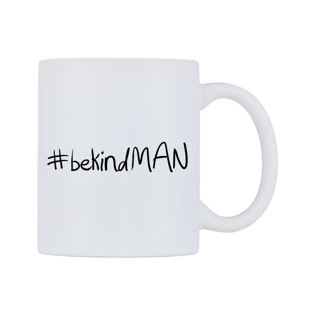 bekindMAN Mug — mug, left side, on a white background