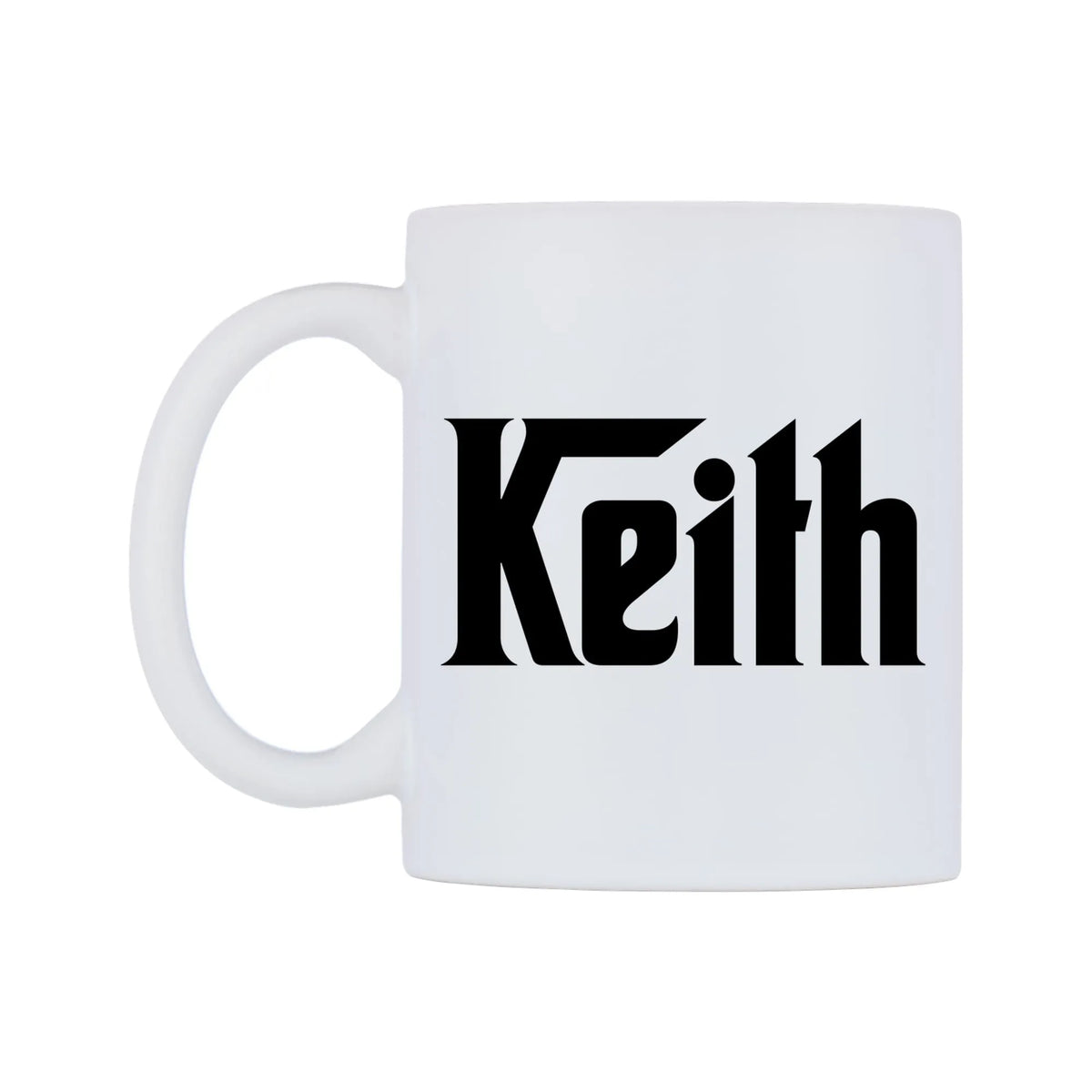 Keith - Godfather Themed Mug — white 11oz gloss mug, right side, on a white background