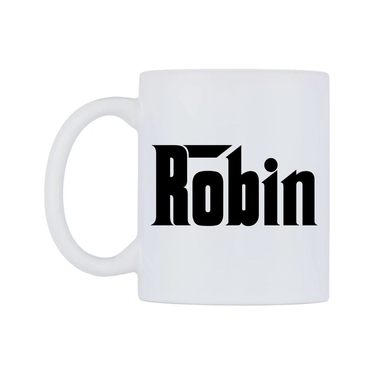 Robin - Godfather Themed Mug — white 11oz gloss mug, right side, on a white background