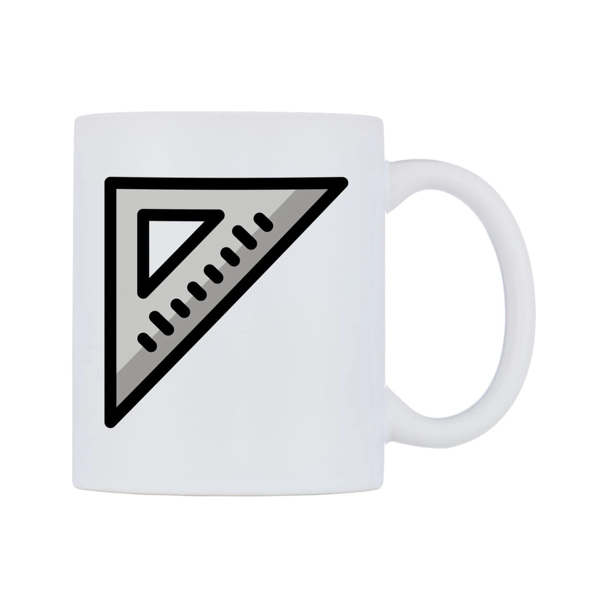 Triangular Ruler Emoji Mug — mug, left side, on a white background