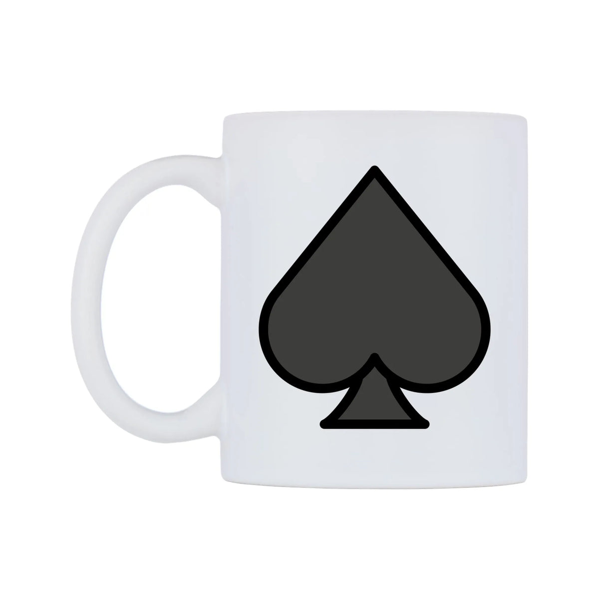 Spade Suit Emoji Mug — mug, right side, on a white background