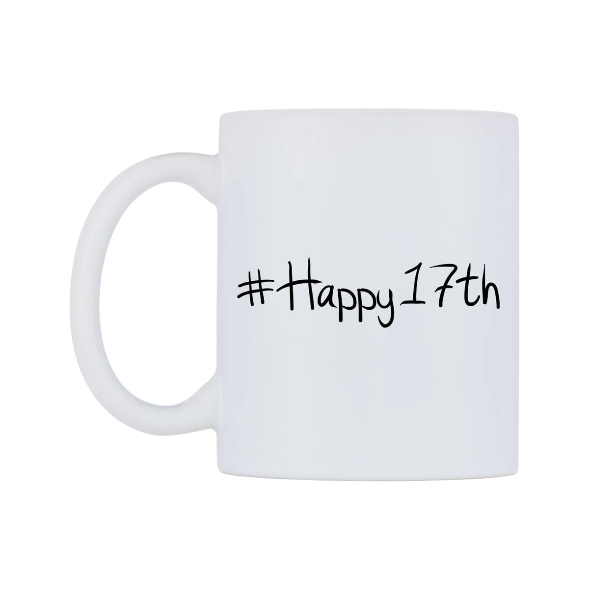 Happy17th Mug — mug, right side, on a white background