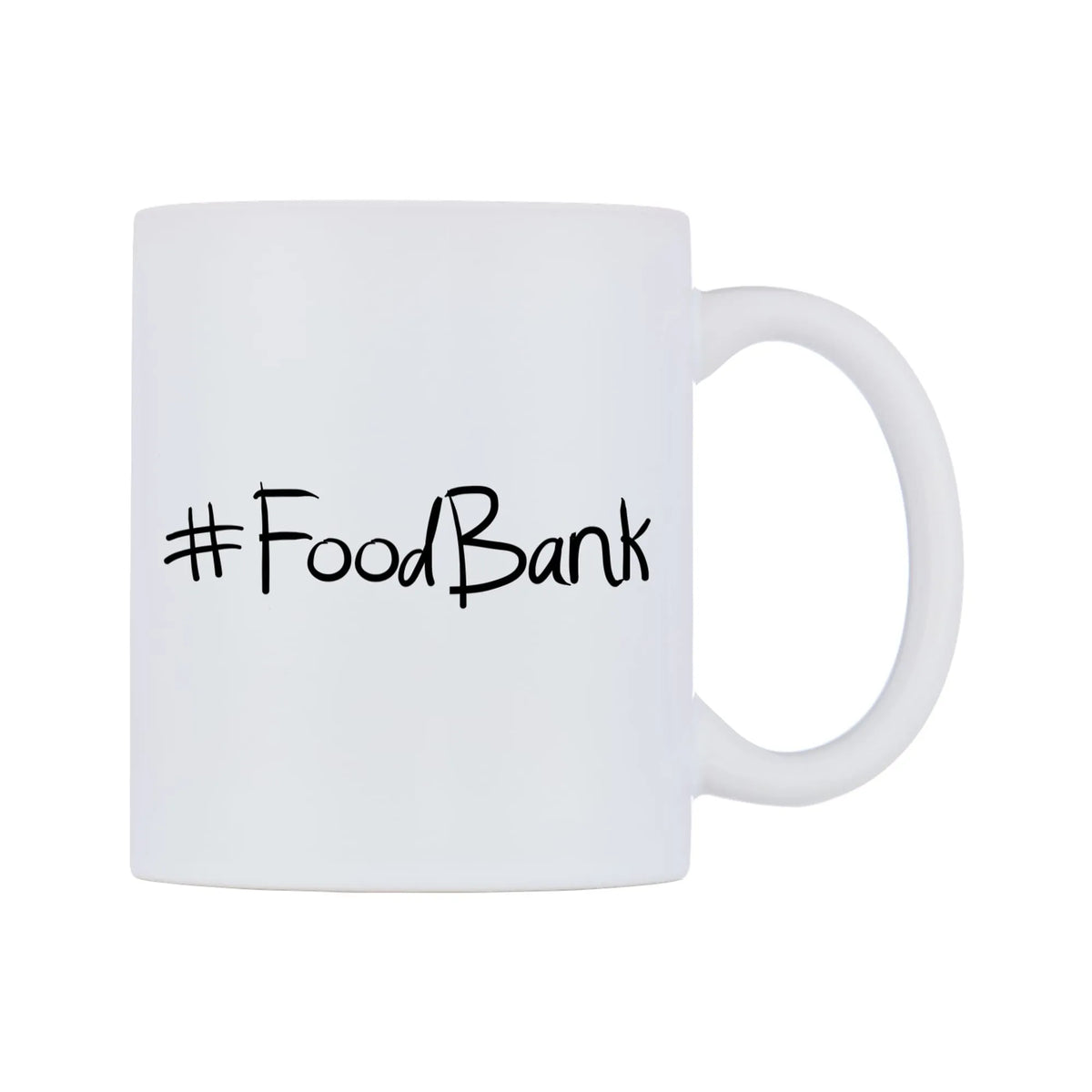 FoodBank Mug — mug, left side, on a white background