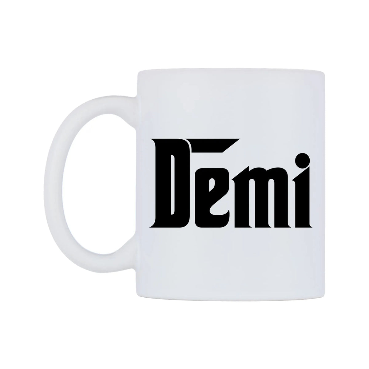 Demi - Godfather Themed Mug — white 11oz gloss mug, right side, on a white background