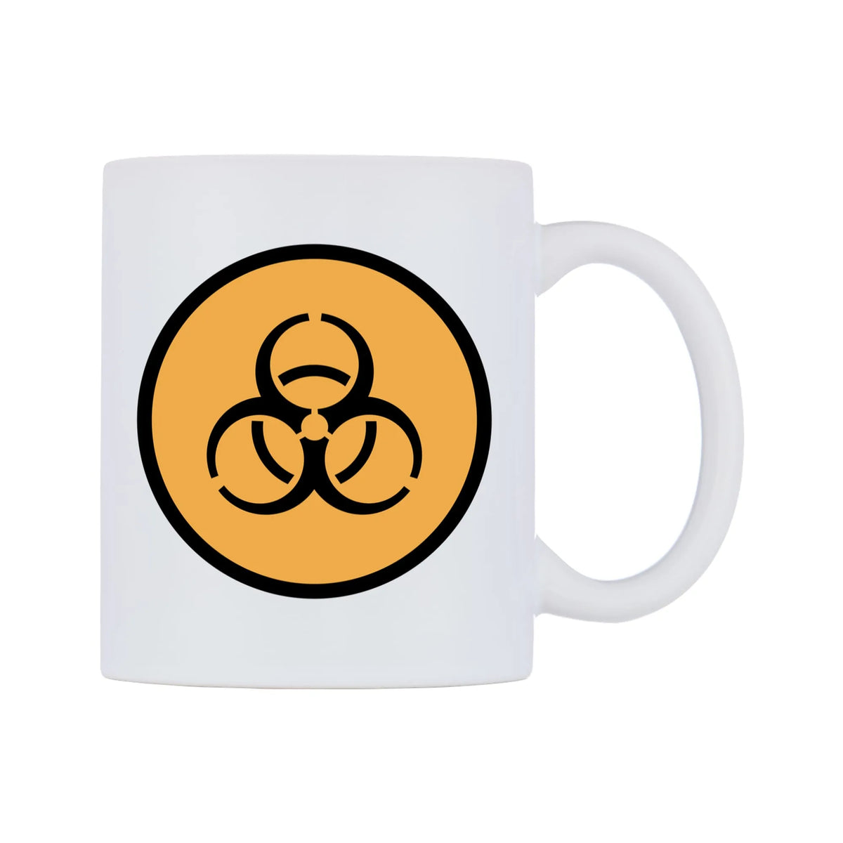 Biohazard Emoji Mug — mug, left side, on a white background
