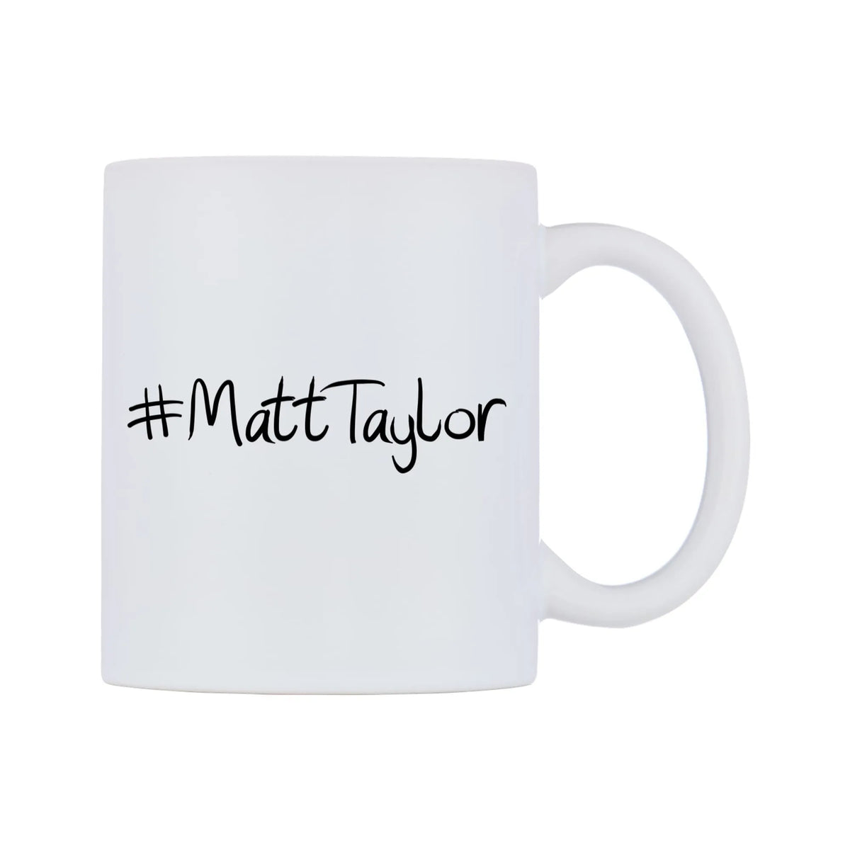 MattTaylor Mug — mug, left side, on a white background
