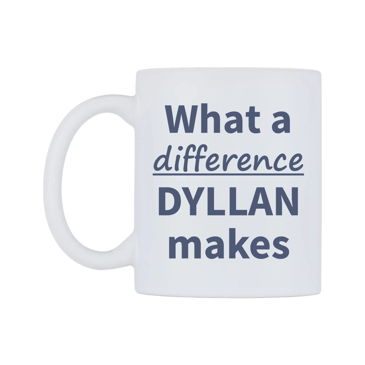 What a difference DYLLAN makes Mug — mug, right side, on a white background