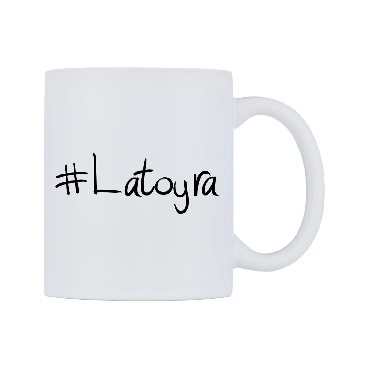 Latoyra Mug — mug, left side, on a white background