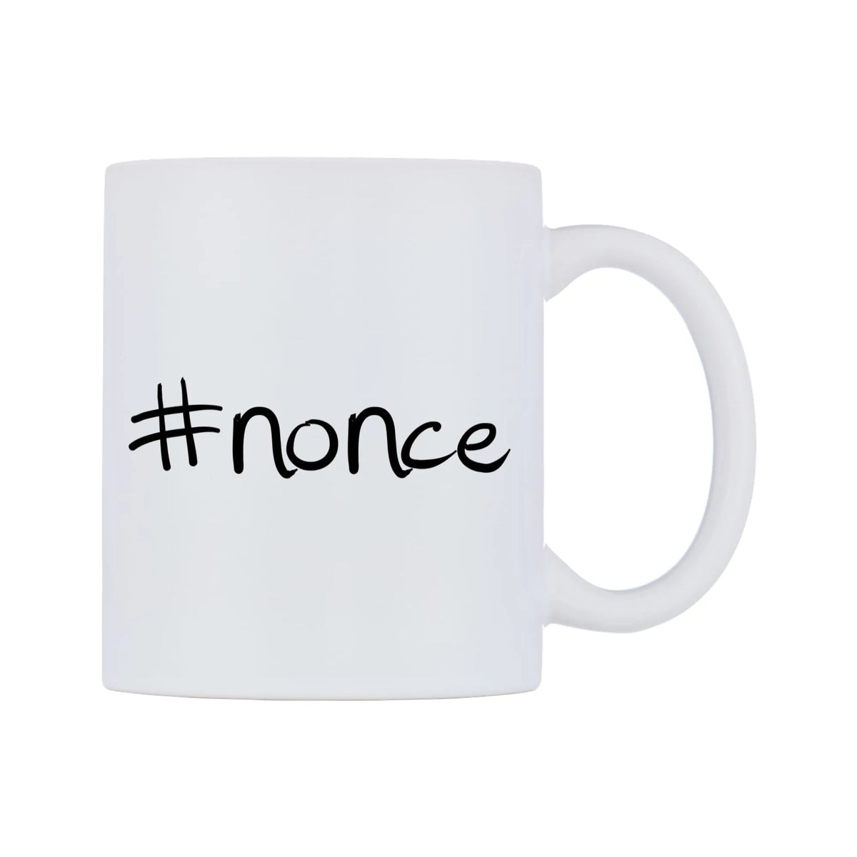 nonce Mug — mug, left side, on a white background