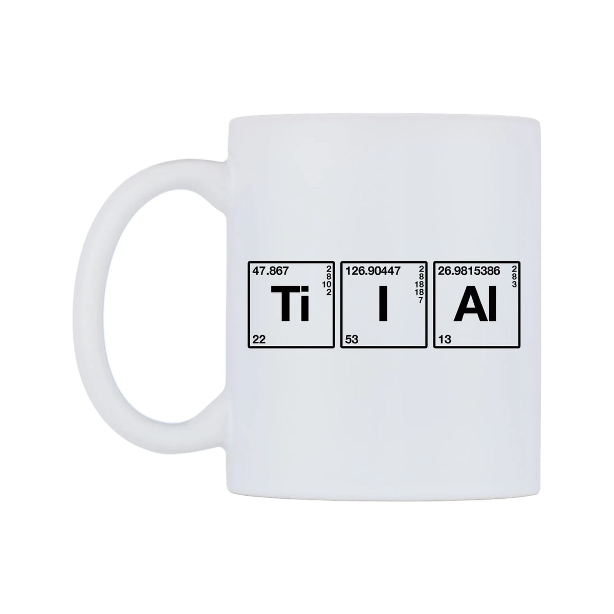 Tia - Chemistry Themed Mug — mug, right side, on a white background