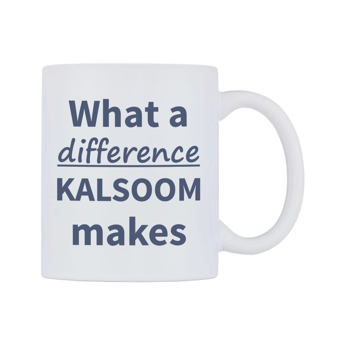 What a difference KALSOOM makes Mug — mug, left side, on a white background