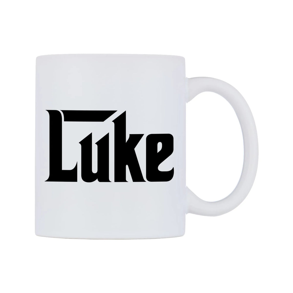 Luke - Godfather Themed Mug — white 11oz gloss mug, left side, on a white background