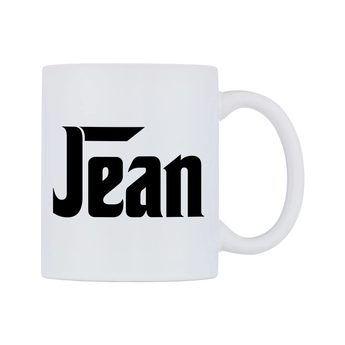 Jean - Godfather Themed Mug — white 11oz gloss mug, left side, on a white background