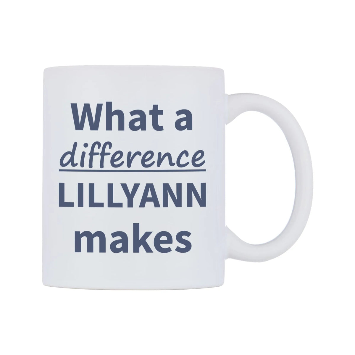 What a difference LILLYANN makes Mug — mug, left side, on a white background