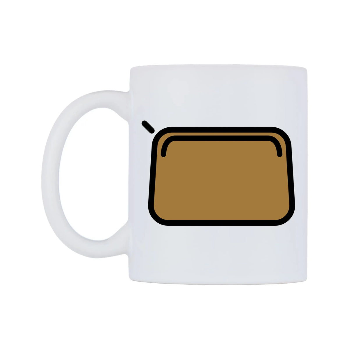 Clutch Bag Emoji Mug — mug, right side, on a white background