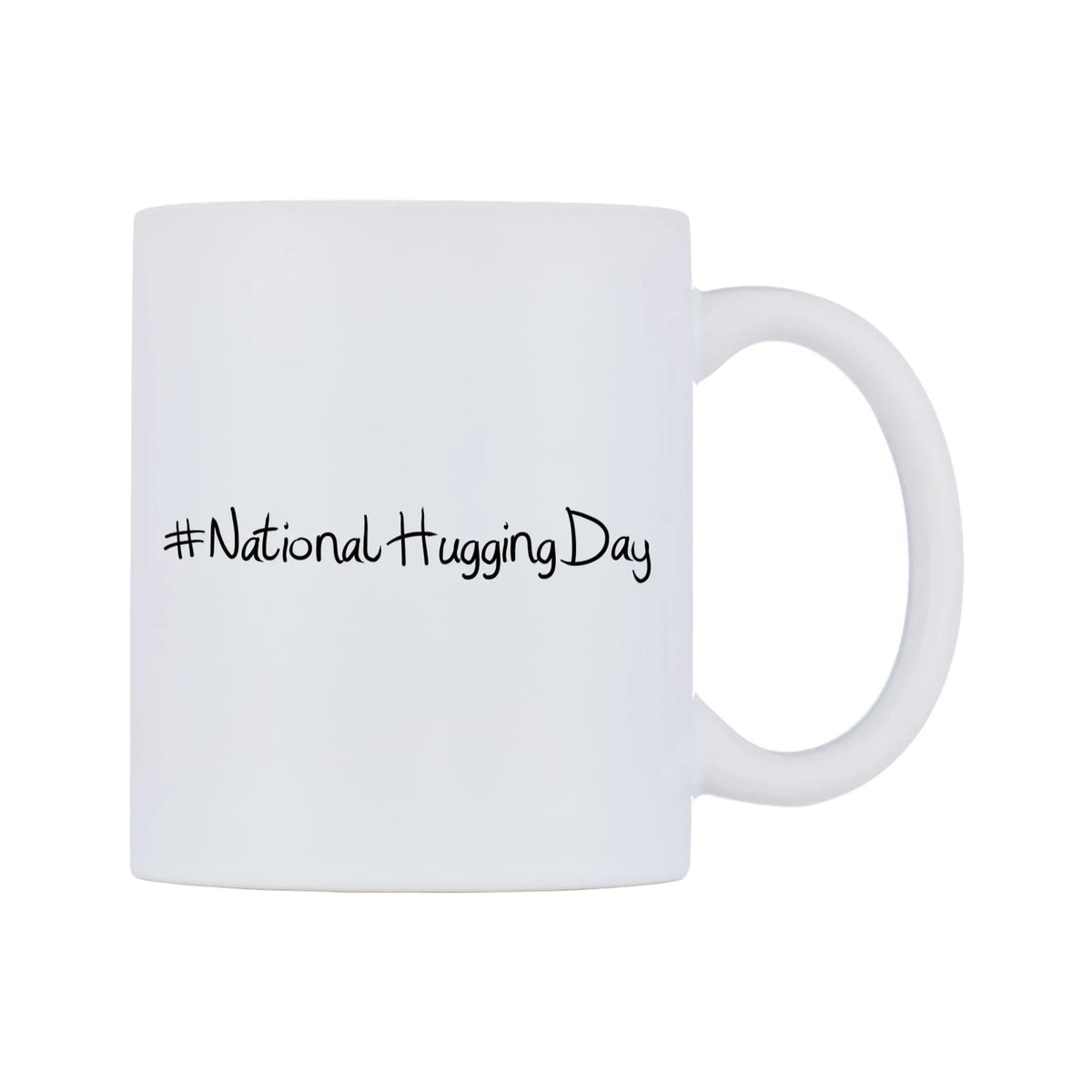 NationalHuggingDay Mug — mug, left side, on a white background