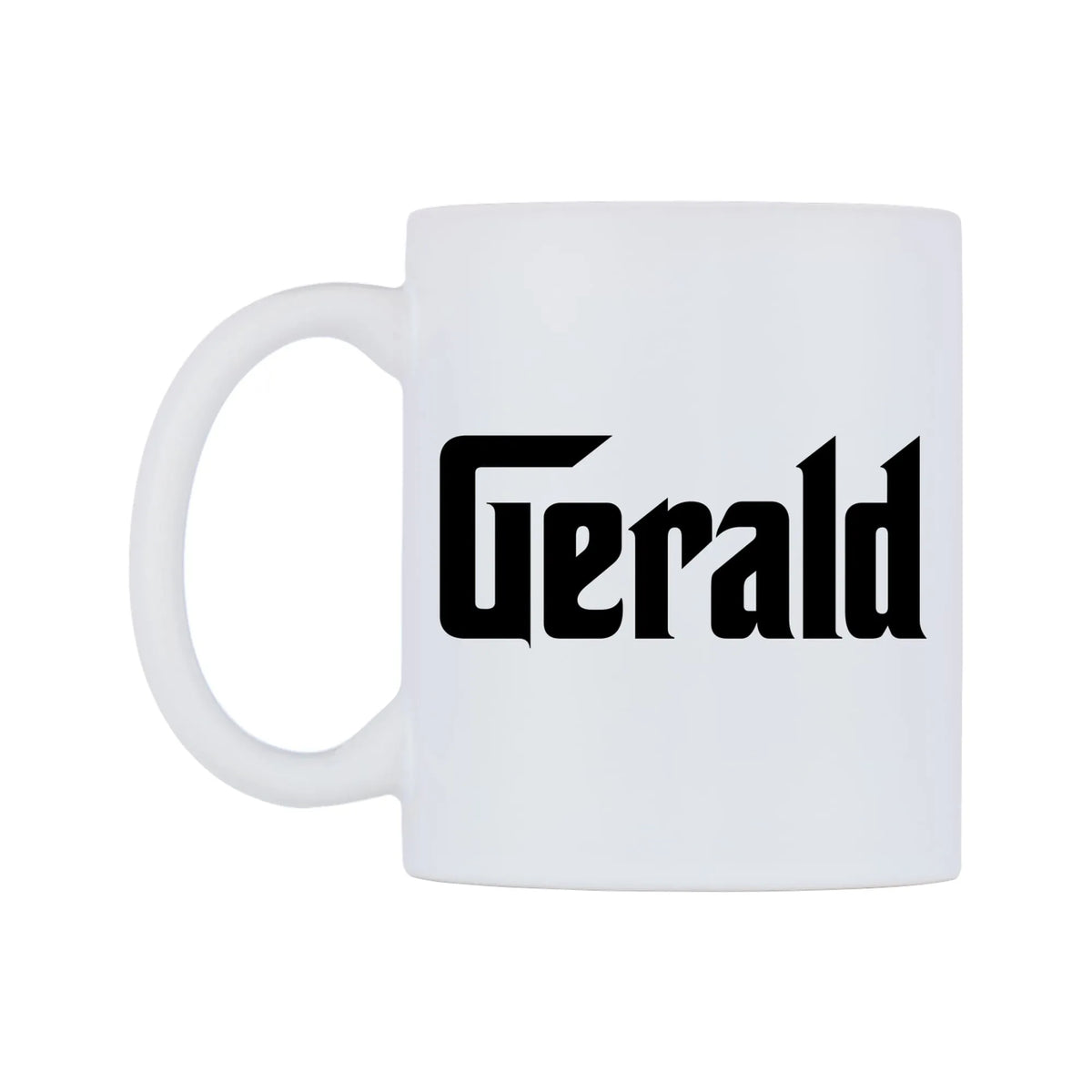 Gerald - Godfather Themed Mug — white 11oz gloss mug, right side, on a white background