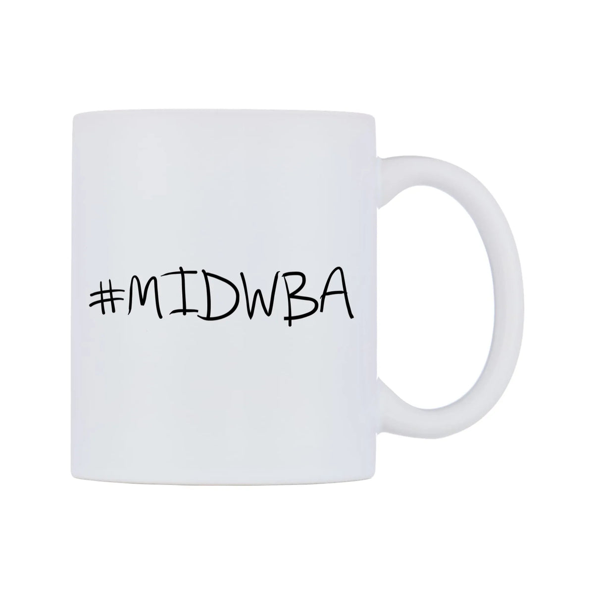 MIDWBA Mug — mug, left side, on a white background