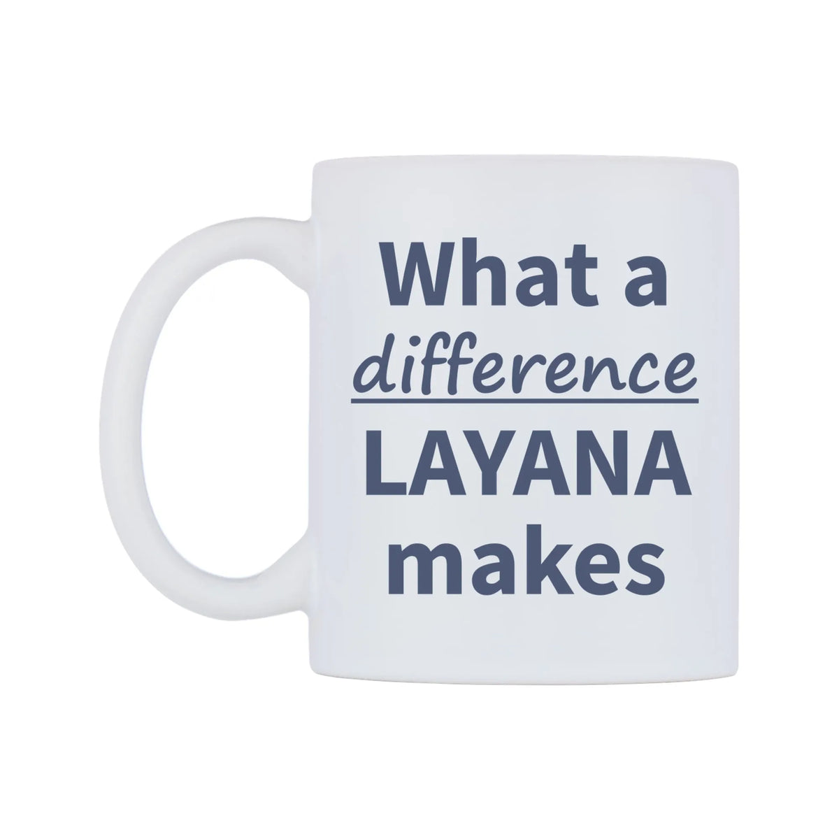 What a difference LAYANA makes Mug — mug, right side, on a white background