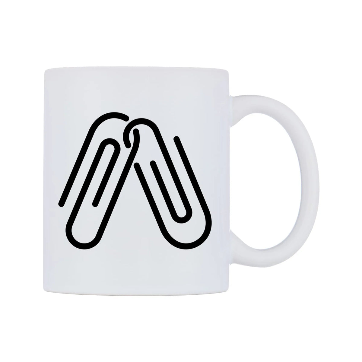 Linked Paperclips Emoji Mug — mug, left side, on a white background