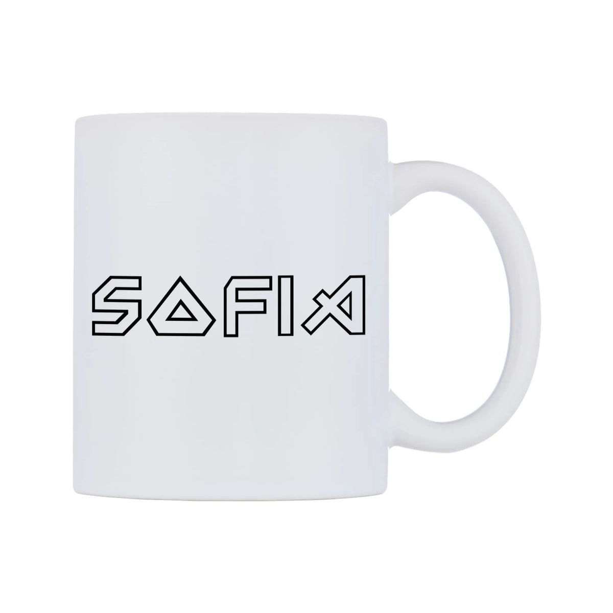 Sofia - Iron Maiden Themed Mug — white 11oz gloss mug, left side, on a white background