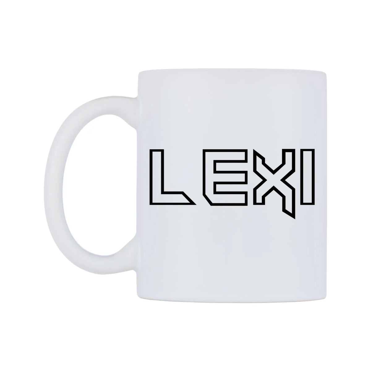 Lexi - Iron Maiden Themed Mug — white 11oz gloss mug, right side, on a white background