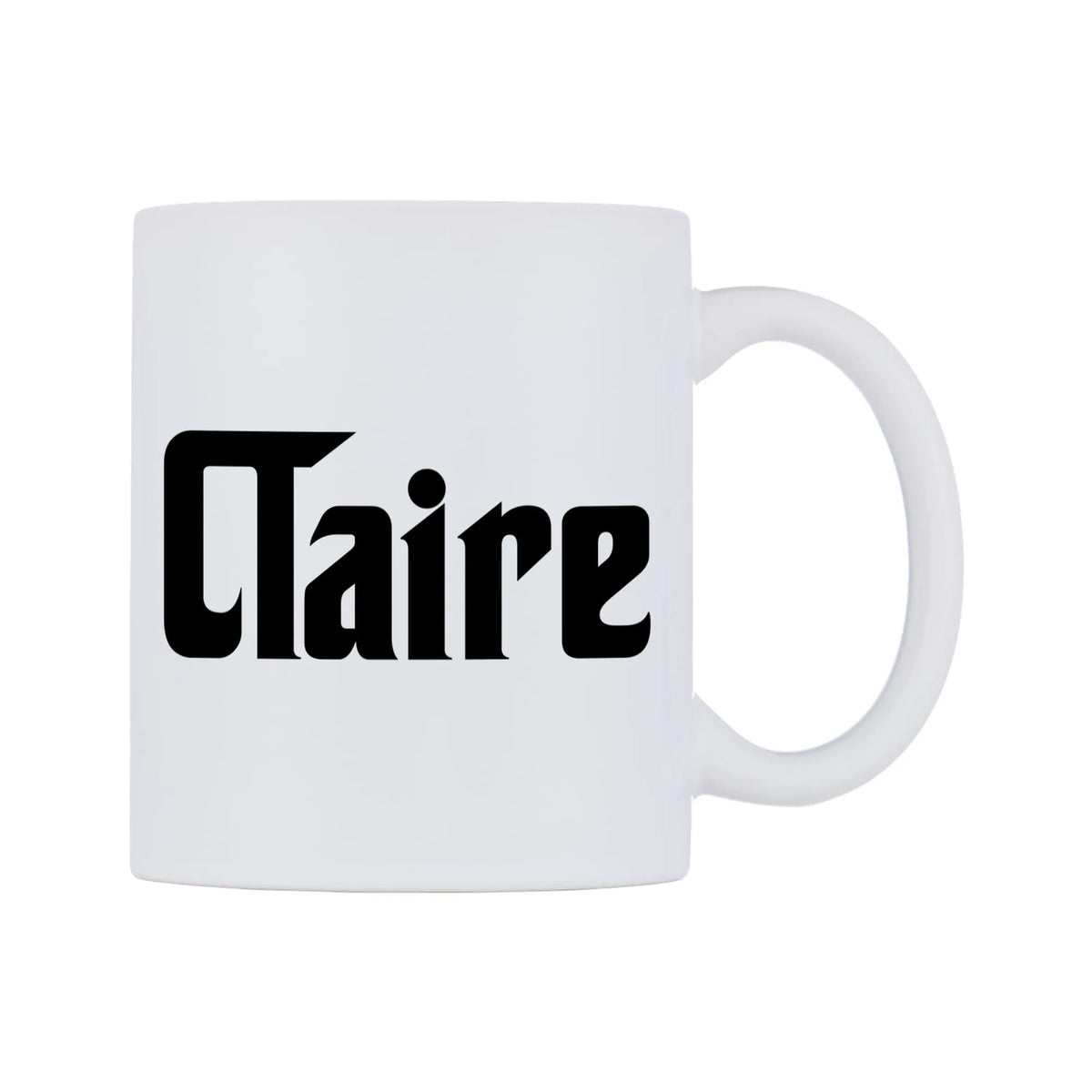 Claire - Godfather Themed Mug — white 11oz gloss mug, left side, on a white background
