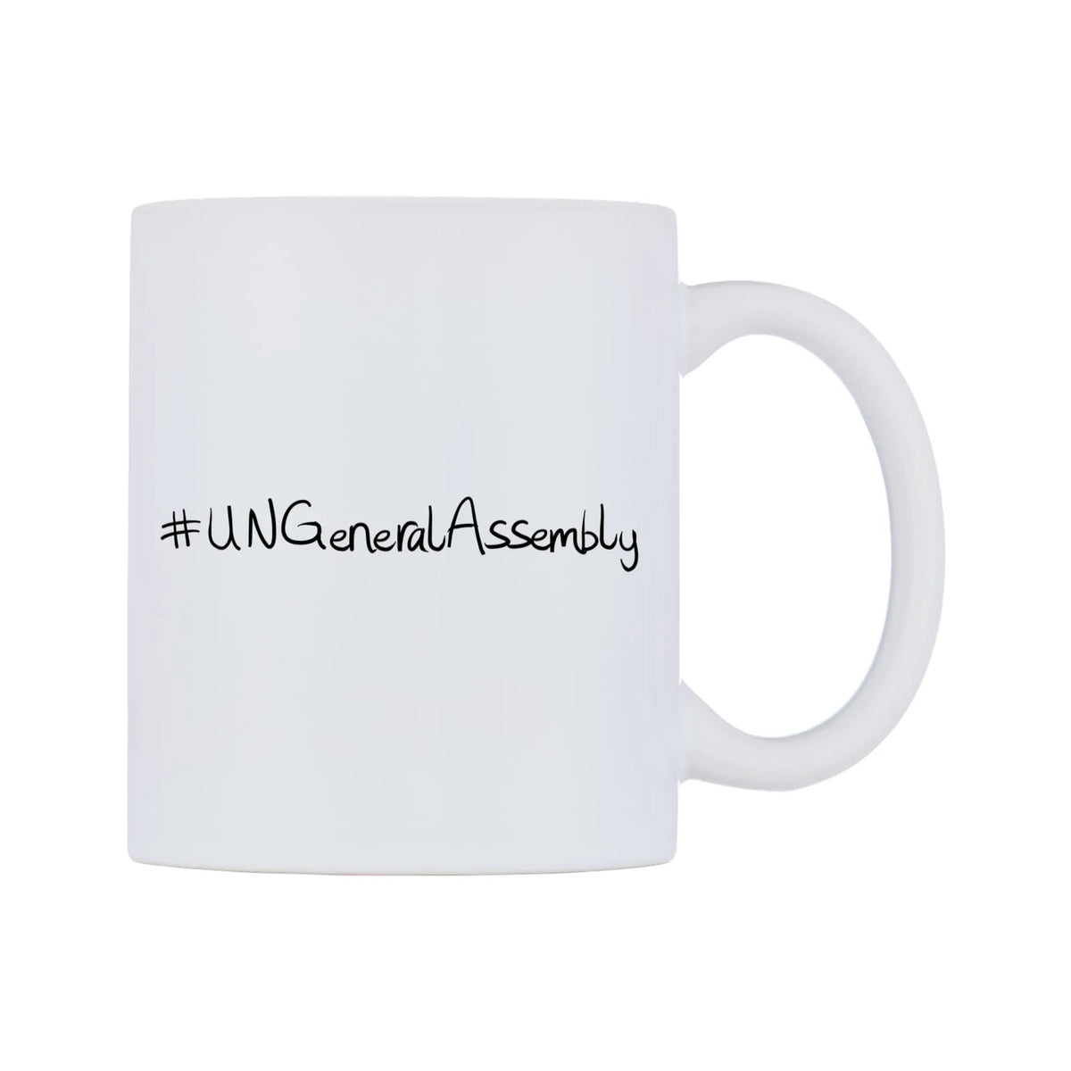 UNGeneralAssembly Mug — mug, left side, on a white background