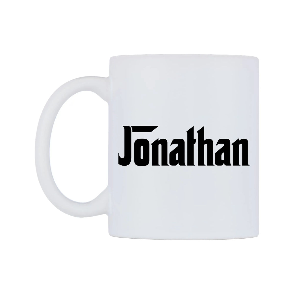 Jonathan - Godfather Themed Mug — mug, right side, on a white background