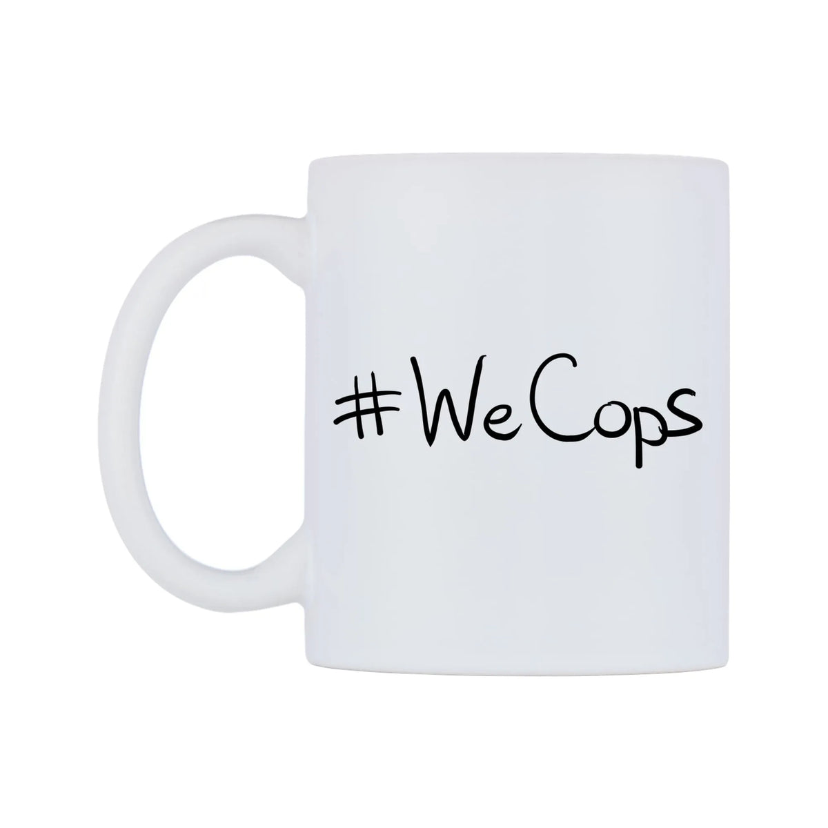 WeCops Mug — mug, right side, on a white background