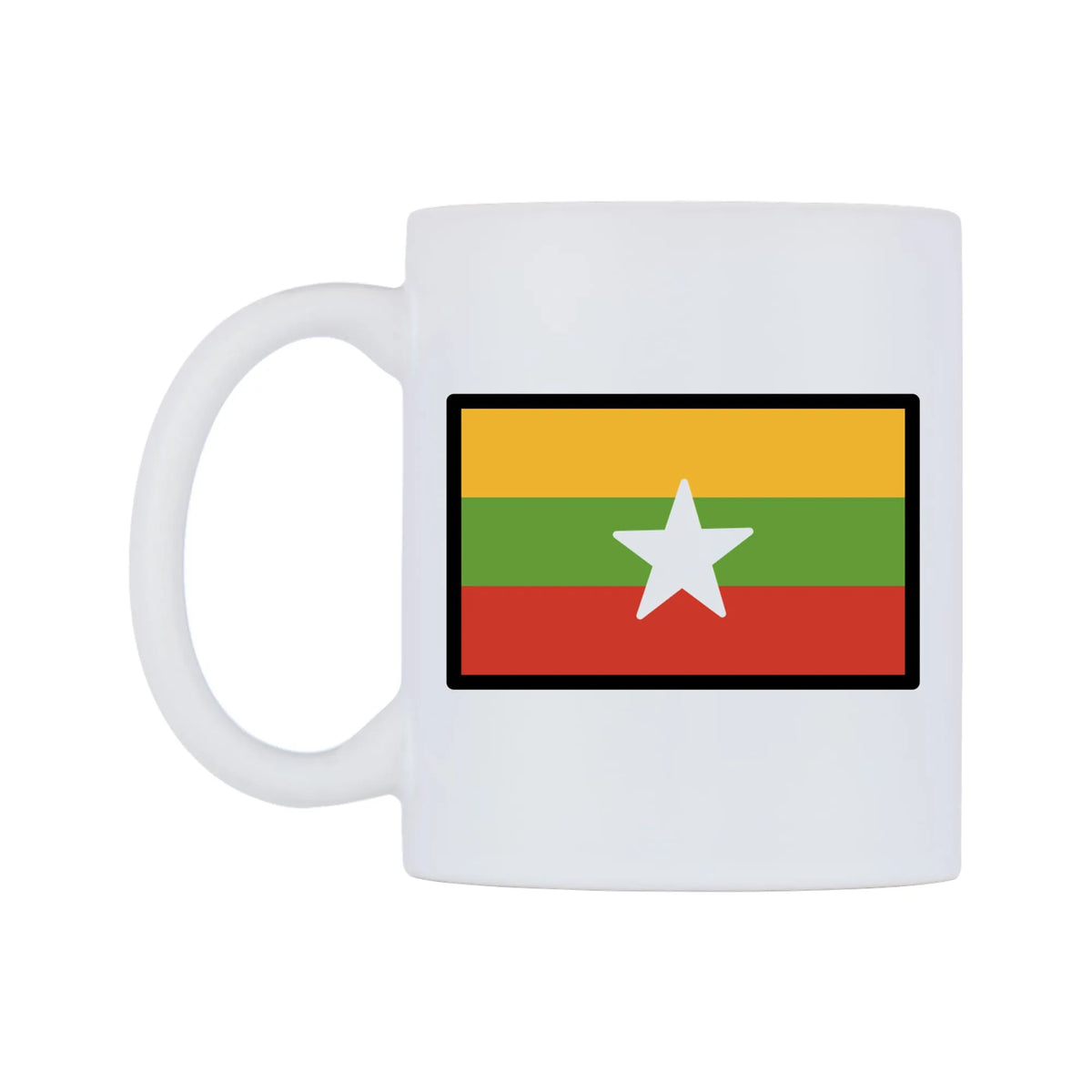 Myanmar (Burma) Flag Emoji Mug — mug, right side, on a white background