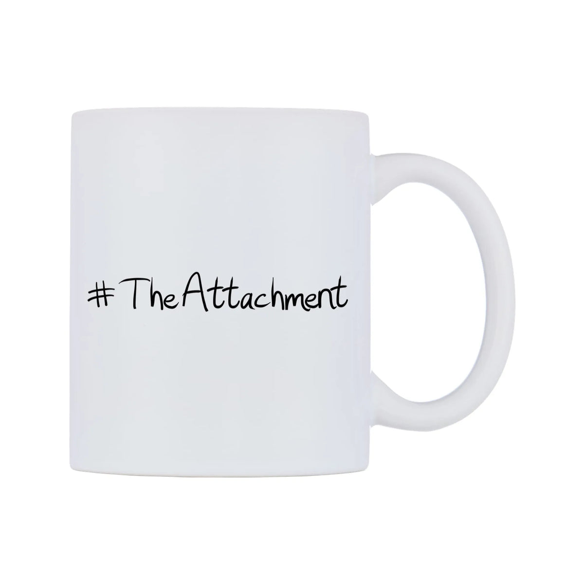 TheAttachment Mug — mug, left side, on a white background