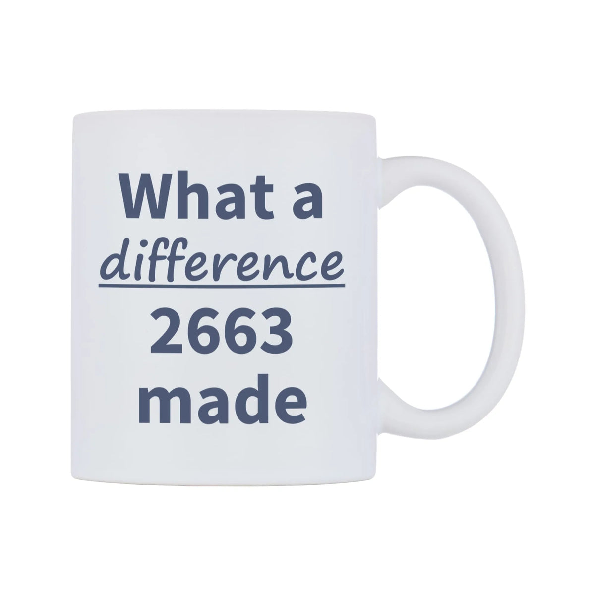 What a difference 2663 made Mug — mug, left side, on a white background