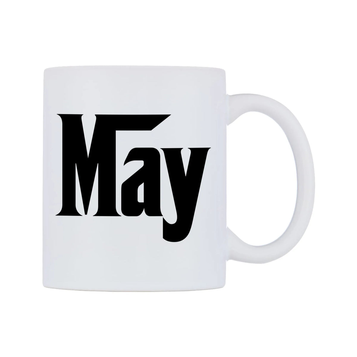 May - Godfather Themed Mug — white 11oz gloss mug, left side, on a white background