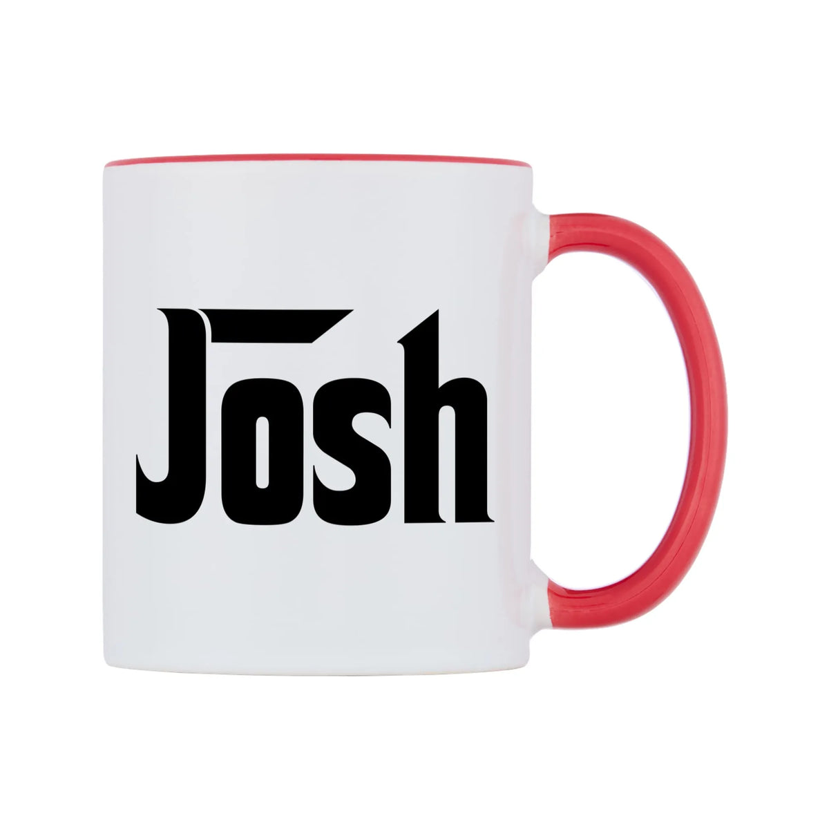 Josh - Godfather Themed Mug — white 11oz gloss mug with a red inside and handle, left side, on a white background