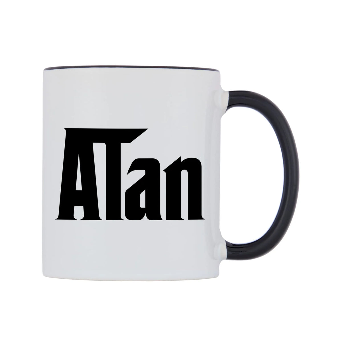 Alan - Godfather Themed Mug — white 11oz gloss mug with a black inside and handle, left side, on a white background