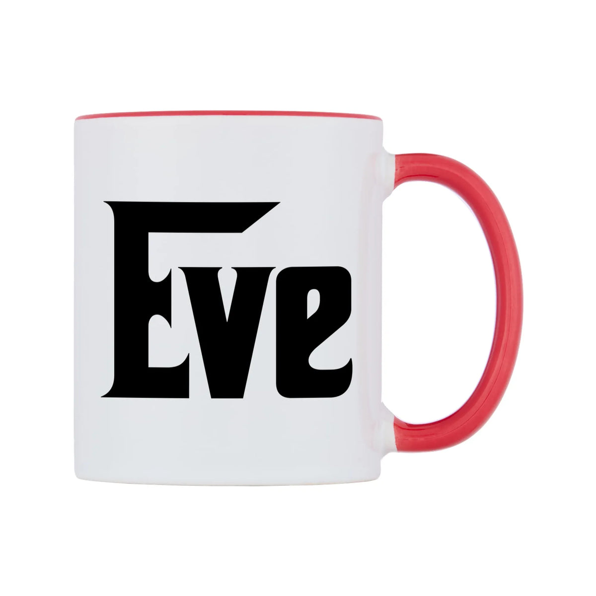 Eve - Godfather Themed Mug — white 11oz gloss mug with a red inside and handle, left side, on a white background