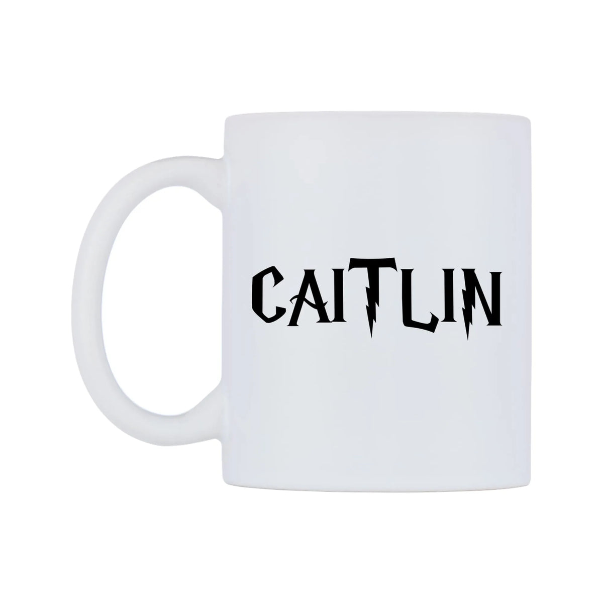 Caitlin - Wizard Themed Mug — white 11oz gloss mug, right side, on a white background