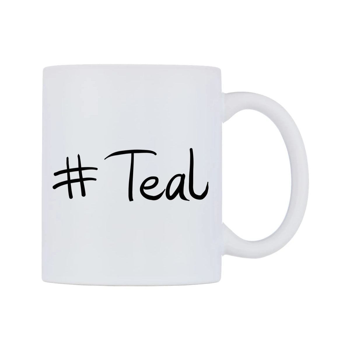 Teal Mug — mug, left side, on a white background