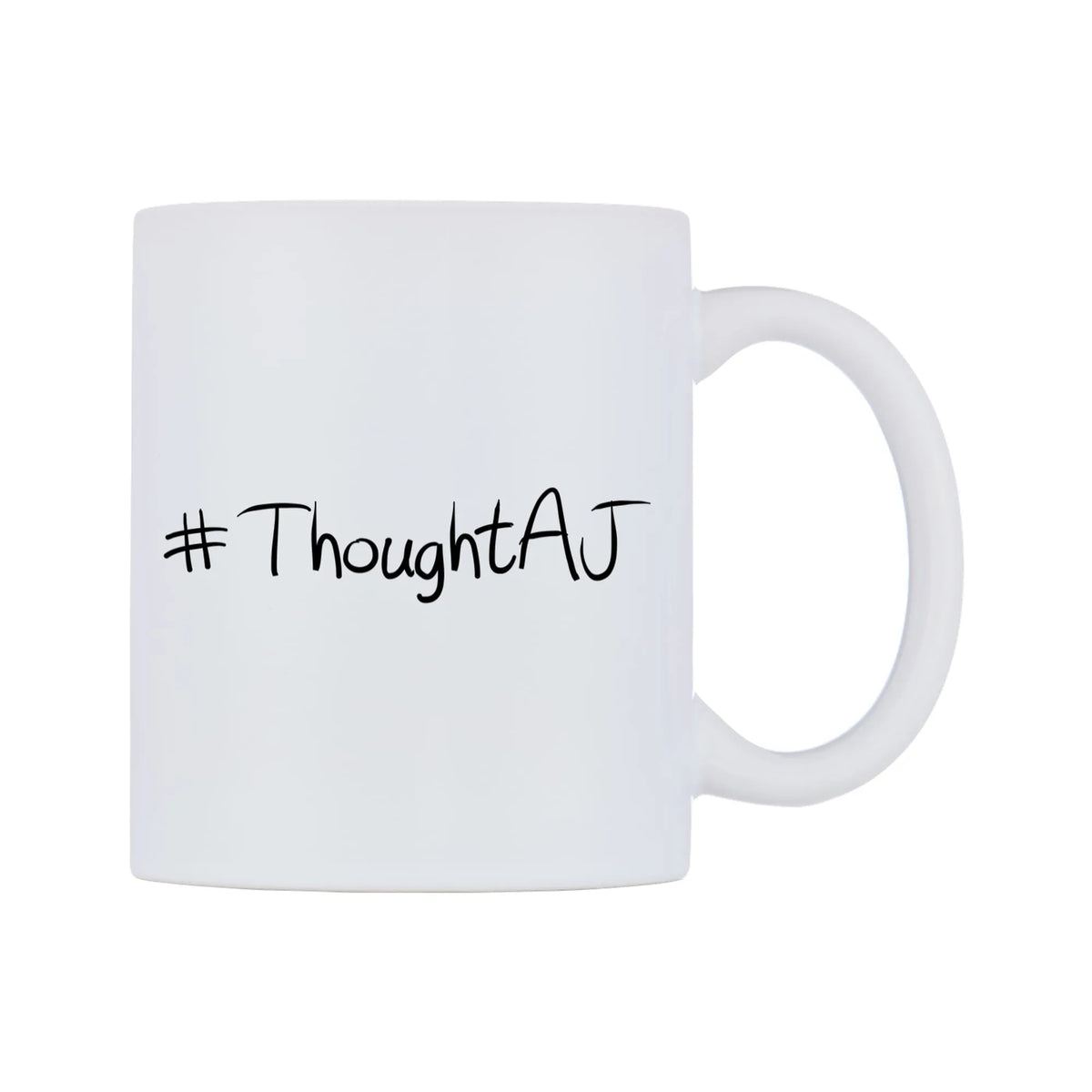 ThoughtAJ Mug — mug, left side, on a white background