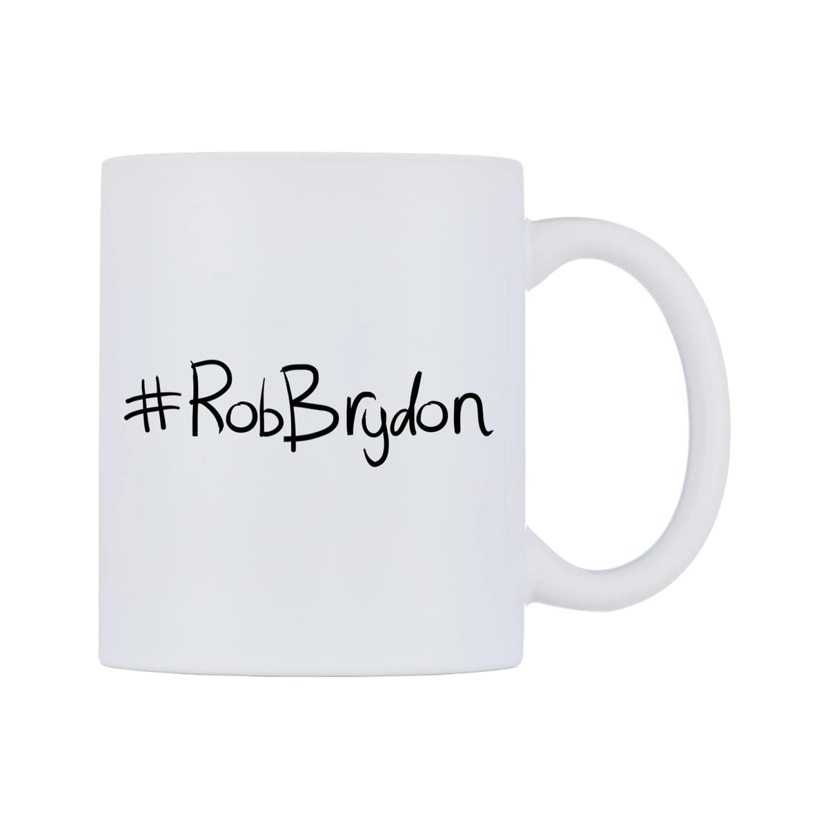RobBrydon Mug — mug, left side, on a white background