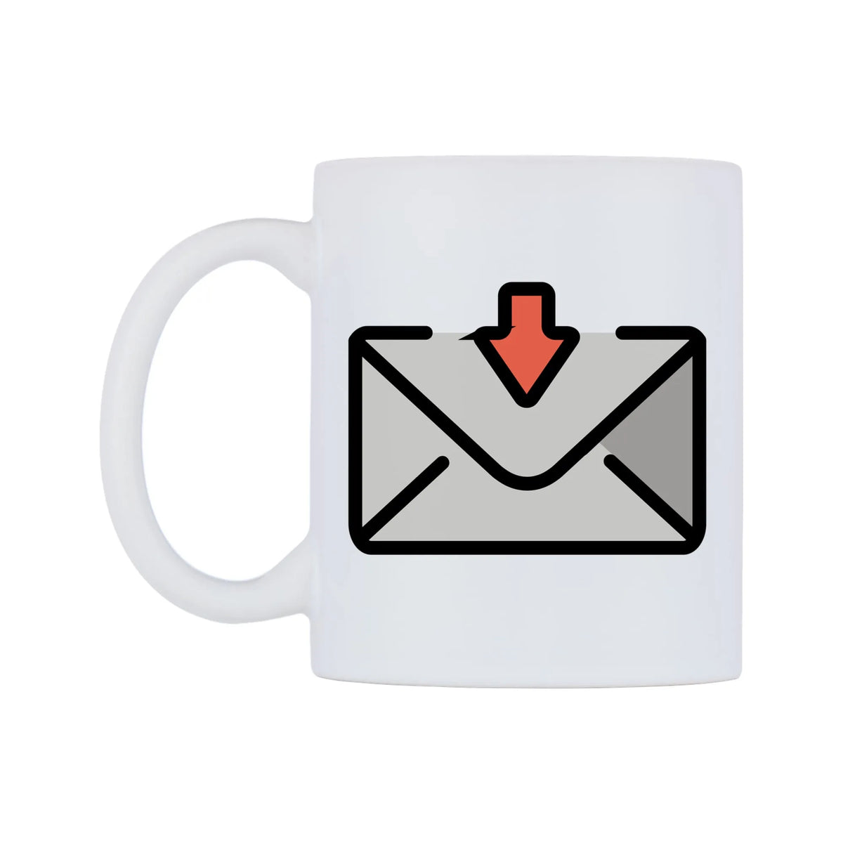 Envelope With Arrow Emoji Mug — mug, right side, on a white background