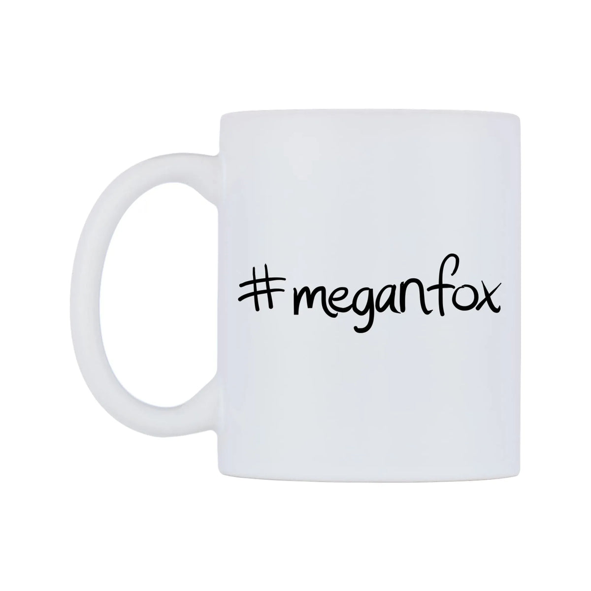 meganfox Mug — mug, right side, on a white background